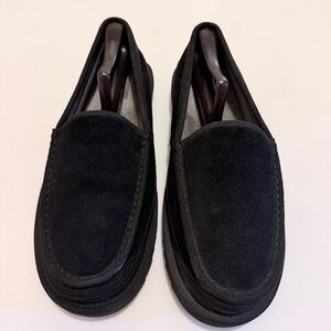 UGG Men's Black Suede Slip-On Loafers — Minimalist Moccasin Style size: 10